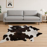 6' X 7' Brown And White Cowhide Cowhide Print Area Rug