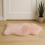 2' X 3' Pink Genuine Sheepskin Shag Area Rug