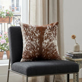 18" Brown and White Cowhide Throw Pillow
