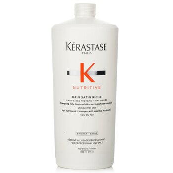 Nutritive Bain Satin Riche High Nutrition Rich Shampoo With Essential Nutriments (Very Dry Hair) - 1000ml/34oz