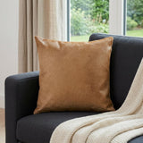 18" Tan Cowhide Throw Pillow