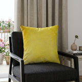 18" Yellow Cowhide Throw Pillow