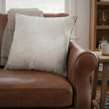 18" X 18" X 5" Off White Cowhide  Pillow