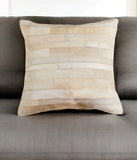18" Tan Cowhide Throw Pillow