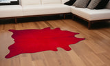 6' X 7' Red Cowhide Area Rug