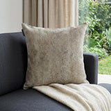 18" Gray Cowhide Throw Pillow