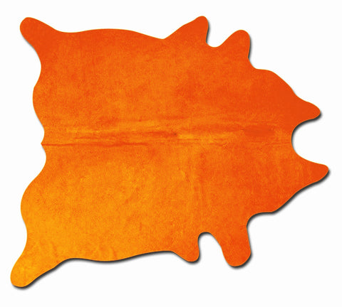 6' X 7' Orange Cowhide Area Rug