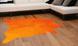 6' X 7' Orange Cowhide Area Rug