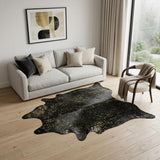 72" X 84" Chocolate And Gold Cowhide - Area Rug