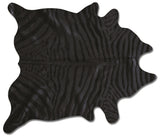 6' X 7' Black Cowhide Handmade Area Rug