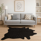 6' X 7' Black Cowhide Handmade Area Rug