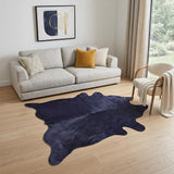 6' X 7' Navy Blue Cowhide Cowhide Area Rug
