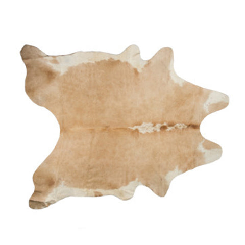 6' X 7' Tan And White Cowhide Cowhide Print Area Rug