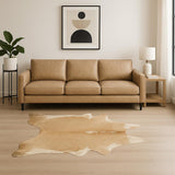 6' X 7' Tan And White Cowhide Cowhide Print Area Rug