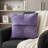 18" Purple Cowhide Throw Pillow