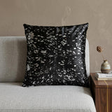 18" Black and Silver Cowhide Throw Pillow