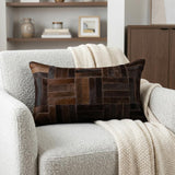 12" X 20" Chocolate Cowhide Throw Pillow