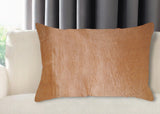 12" X 20" Tan Cowhide Throw Pillow