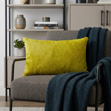 12" X 20" Yellow Cowhide Throw Pillow