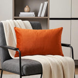 12" X 20" Orange Genuine Cowhide Lumbar Throw Pillow