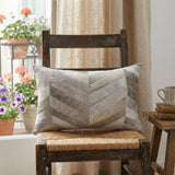 12 X 20 Gray Chevron Cowhide Throw Pillow