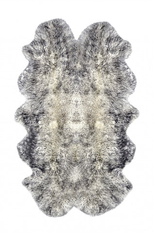 4' X 6' Gray Genuine Sheepskin Handmade Area Rug