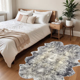 4' X 6' Gray Genuine Sheepskin Handmade Area Rug
