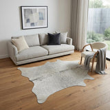 6' X 7' Gray Cowhide Hand Tufted Area Rug