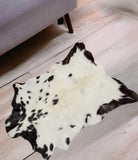 2' X 3' Black And White Cowhide Cowhide Print Hand Woven Area Rug