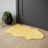 2' X 3' Cream Genuine Sheepskin Animal Print Shag Area Rug
