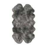 4' X 6' Gray Genuine Sheepskin Handmade Area Rug