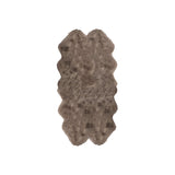 4' X 6' Taupe Genuine Sheepskin Animal Print Shag Area Rug