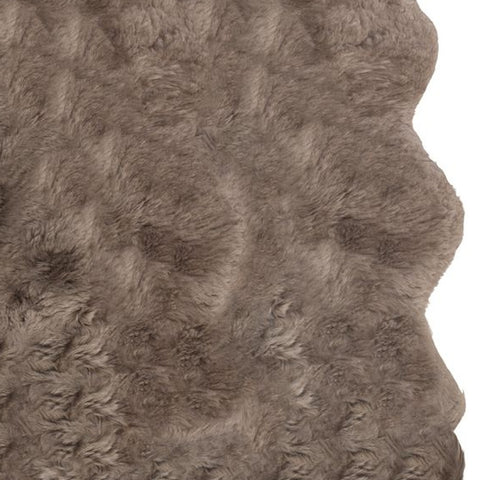4' X 6' Taupe Genuine Sheepskin Animal Print Shag Area Rug
