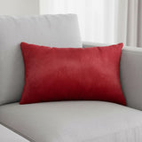 12" X 20" Wine Cowhide Lumbar Throw Pillow