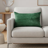 12" X 20" Green Cowhide Throw Pillow