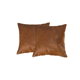 18 X 18 Brown Cowhide Throw Pillow