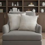 Set of Two Off White Cowhide Throw Pillow