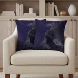 Set of Two 18" Navy Cowhide Throw Pillow