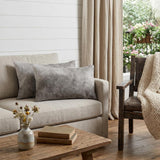 Set of Two 12" X 20" Gray Cowhide Throw Pillow