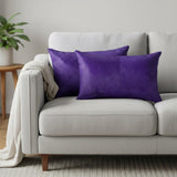 12 X 20 Purple Cowhide Throw Pillow
