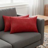 12" X 20" X 5" Wine Cowhide  Pillow 2 Pack