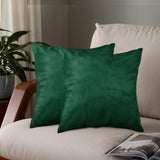 Set of Two 18" Green Cowhide Throw Pillows