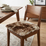 17" X 17" Brown And White Ombre Chair Pad