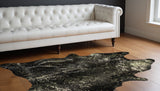 5' X 7' Black And Gold Cowhide Area Rug
