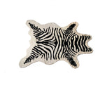 5' X 7' Black And White Faux Cowhide Zebra Print Area Rug