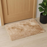 3' X 5' Tan Rectangular Faux Fur - Area Rug
