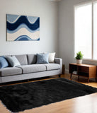 5' X 8' Black Shag Area Rug