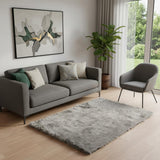5' X 8' Gray Shag Area Rug