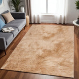 5' X 8' Off White Shag Area Rug