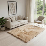 5' X 8' Off White Shag Area Rug